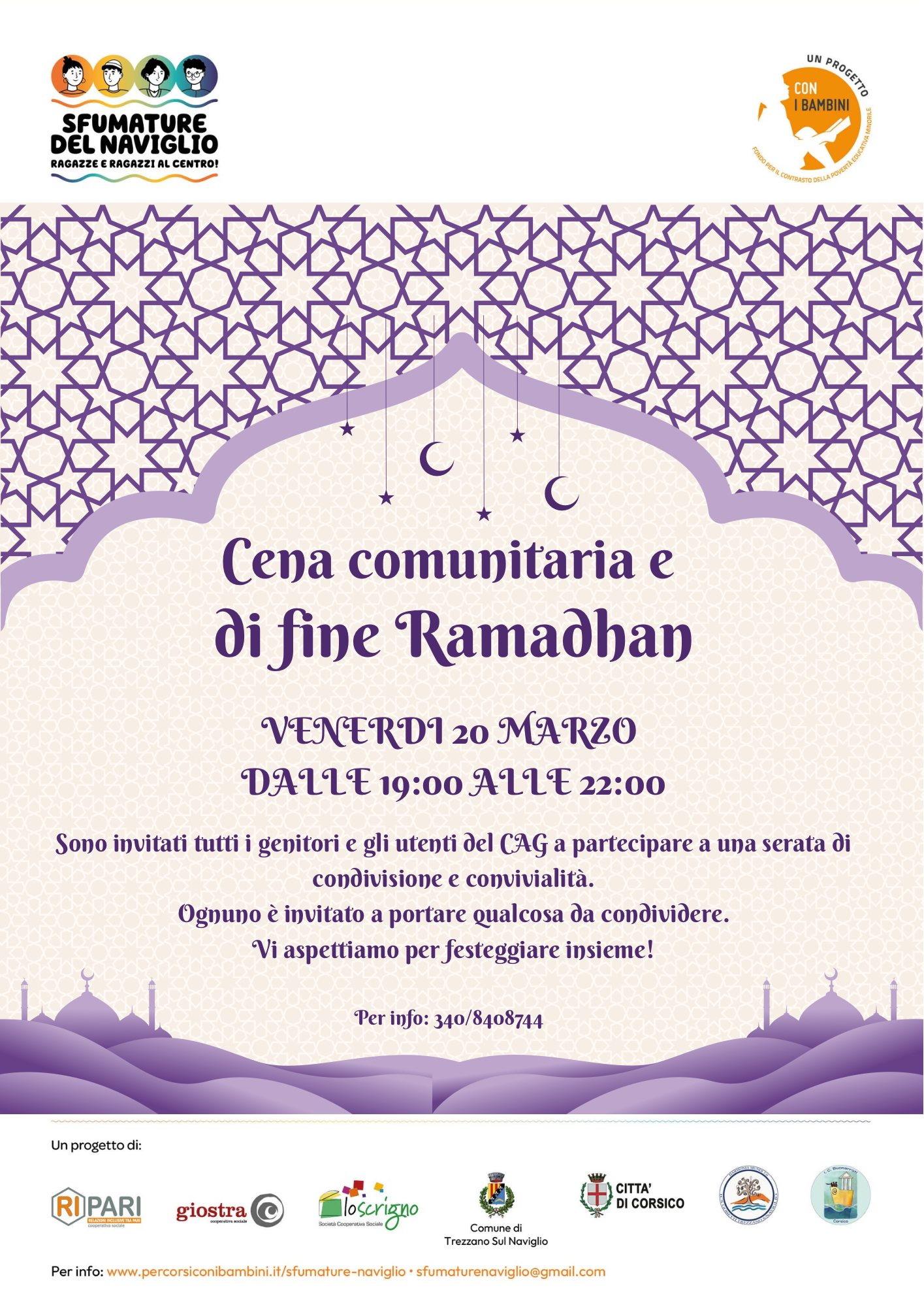 Cena comunitaria e di fine Ramadhan
