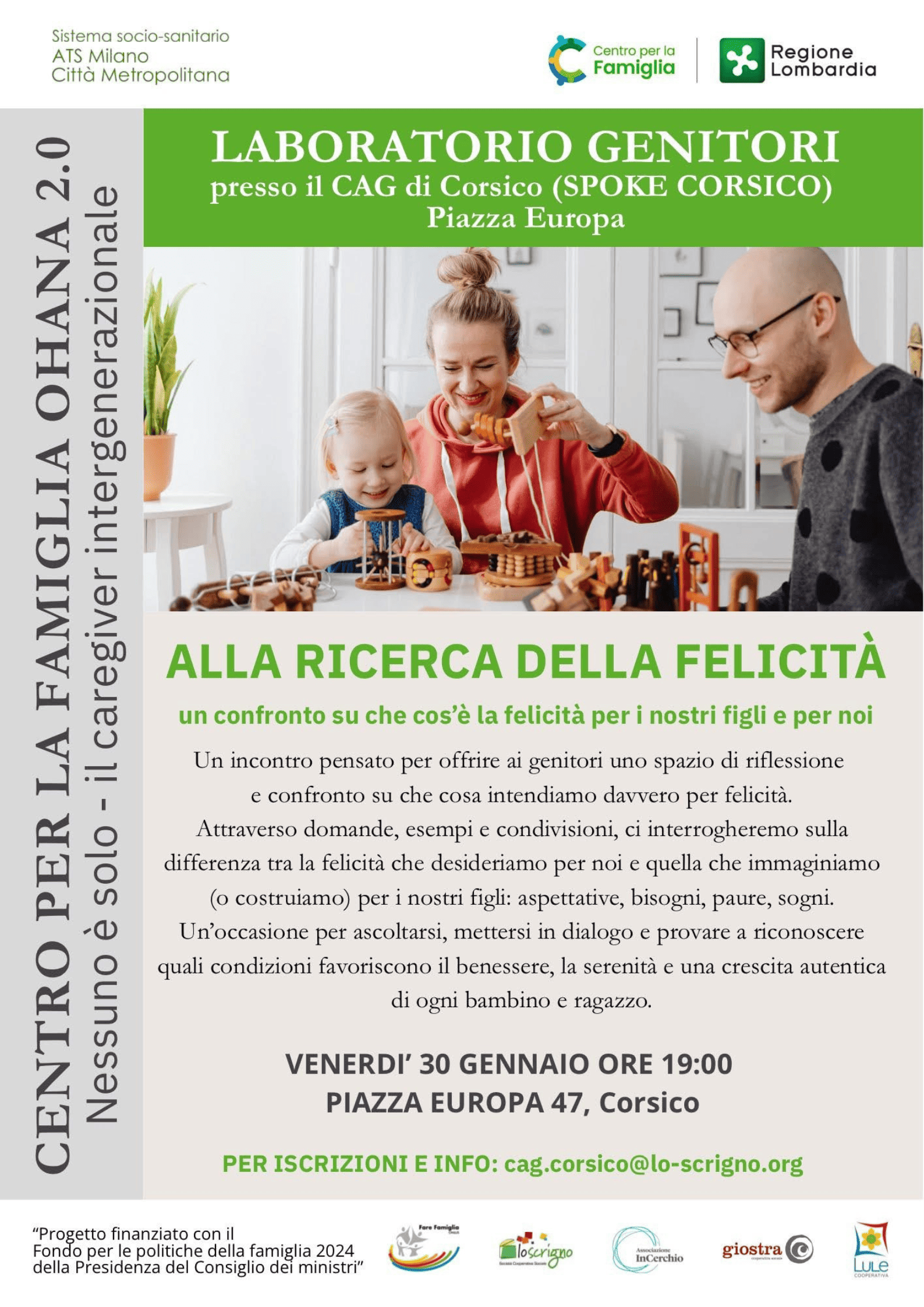 LABORATORIO GENITORI presso il CAG di Corsico (SPOKE CORSICO)
