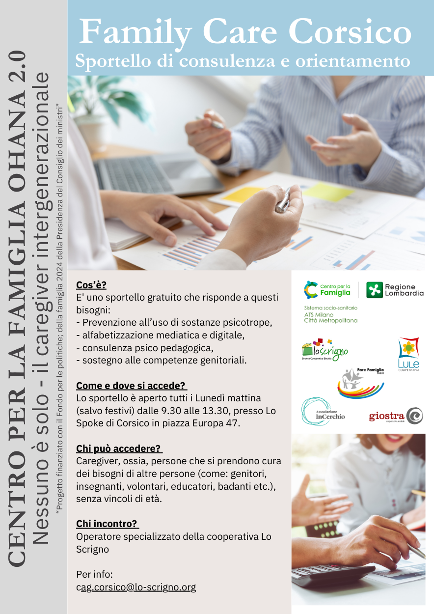 FAMILY CARE CORSICO, Sportello di consulenza e orientamento 